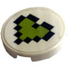 LEGO Tile 2 x 2 Round with Lime Pixel Heart Sticker with Bottom Stud Holder (14769)