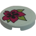 LEGO Tile 2 x 2 Round with Magenta Hibiscus Sticker with Bottom Stud Holder (14769)