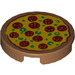 LEGO Tile 2 x 2 Round with Pizza with &quot;X&quot; Bottom (14769 / 18643)