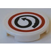 LEGO Tile 2 x 2 Round with spiral with arrow in red circle Sticker with Bottom Stud Holder (14769)