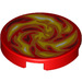 LEGO Tile 2 x 2 Round with Swirling Flame with Bottom Stud Holder (14769 / 19924)