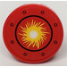 LEGO Tile 2 x 2 Round with Yellow Flames Sticker with Bottom Stud Holder (14769)