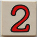 LEGO Tile 2 x 2 with &quot;2&quot; with Groove (3068)