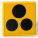 LEGO Tile 2 x 2 with 3 Black Circles Sticker with Groove (3068)