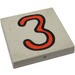 LEGO Tile 2 x 2 with &quot;3&quot; with Groove (3068)
