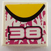 LEGO Tile 2 x 2 with &quot;38&quot; Sticker with Groove (3068)