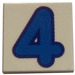 LEGO Tile 2 x 2 with "4" with Groove (3068)