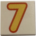 LEGO Tile 2 x 2 with "7" with Groove (3068)