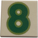 LEGO Tile 2 x 2 with "8" with Groove (3068)