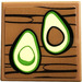 LEGO Tile 2 x 2 with Avocado Sticker with Groove (3068)