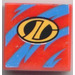 LEGO Tile 2 x 2 with Blue Streaks and LT Logo Sticker with Groove (3068)