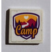 LEGO Tile 2 x 2 with &quot;Camp&quot; Sticker with Groove (3068)