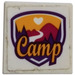 LEGO Tile 2 x 2 with "Camp" Sticker with Groove (3068)