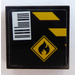 LEGO Tile 2 x 2 with Flammable Sign and Barcode Sticker with Groove (3068)