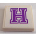 LEGO Tile 2 x 2 with &#039;H&#039; Sticker with Groove (3068)
