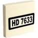 LEGO Tile 2 x 2 with "HD 7633" Sticker with Groove (3068)