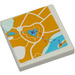 LEGO Tile 2 x 2 with Heartlake City Map Sticker with Groove (3068)
