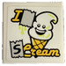 LEGO Tile 2 x 2 with ‘I SCream’ Ice Cream Cone with Happy Face Sticker with Groove (3068)