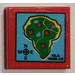 LEGO Tile 2 x 2 with Isla Nublar Sticker with Groove (3068)