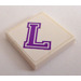 LEGO Tile 2 x 2 with &quot;L&quot; Sticker with Groove (3068)