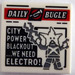 LEGO Tile 2 x 2 with Newspaper &#039;DAILY BUGLE&#039; and &#039;CITY POWER BLACKOUT...WE NEED ELECTRO!&#039; with Groove (3068)