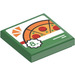 LEGO Tile 2 x 2 with Pepperoni Pizza and Number 8 Sticker with Groove (3068)