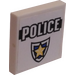 LEGO Tile 2 x 2 with Police and Badge Sticker with Groove (3068)