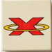 LEGO Tile 2 x 2 with Red Extreme Team Logo with Groove (3068)