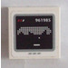 LEGO Tile 2 x 2 with Screen with White &#039;961985&#039; and Pixelated Pattern Sticker with Groove (3068)