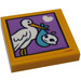 LEGO Fliese 2 x 2 mit Stork und Baby Aufkleber mit Nut (3068)