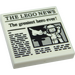 LEGO Tile 2 x 2 with &#039;THE LEGO NEWS&#039; with Groove (3068 / 37475)