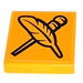 LEGO Tile 2 x 2 with Wand and Feather Sticker with Groove (3068)