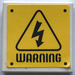 LEGO Tile 2 x 2 with &quot;WARNING&quot; Triangle and Electrical Symbol Sticker with Groove (3068)