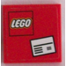 LEGO Tile 2 x 2 with White Letter and Lego Logo Sticker with Groove (3068)