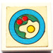 LEGO Tile 2 x 2 without Groove with Fried Eggs and 2 Red Tomatoes Sticker