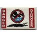 LEGO Tile 2 x 3 with Crocodile, No Swimming sign and &#039;DANGER&#039; Sticker (26603)