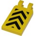 LEGO Tile 2 x 3 with Horizontal Clips with Black and Yellow Danger Stripes (&#039;U&#039; Clips) (30350)