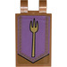 LEGO Tile 2 x 3 with Horizontal Clips with Fork on Purple Banner Sticker (&#039;U&#039; Clips) (30350)