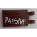 LEGO Tile 2 x 3 with Horizontal Clips with &quot;Passin&#039;&quot; on Wood Effect Background Sticker (&#039;U&#039; Clips) (30350)