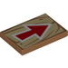 LEGO Tile 2 x 3 with Wood Grain and Red Arrow (26603 / 68951)