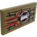 LEGO Tile 2 x 4 with Cragger Fangs and Stripes (Left) Sticker (87079)