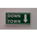 LEGO Tile 2 x 4 with &#039;DOWN TOWN&#039; and White Arrow Sticker (87079)