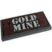 LEGO Tile 2 x 4 with &#039;GOLD MINE&#039; Sticker (87079)