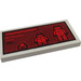 LEGO Tile 2 x 4 with Ninja Turtles and &#039;MUTATION 100%&#039; on Dark Red Background Sticker (87079)