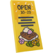 LEGO Tile 2 x 4 with &#039;OPEN 10-20&#039;, Waffle, Strawberry and Flowers Sticker (87079)