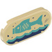 LEGO Tile 2 x 4 with Rounded Ends with Fish Sticker (66857)