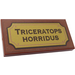 LEGO Tile 2 x 4 with &#039;TRICERATOPS HORRIDUS&#039; Sticker (87079)