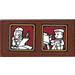 LEGO Tile 2 x 4 with Writer and Painter Pictures Sticker (87079)
