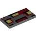 LEGO Tile 2 x 4 with Yellow and Red Pixels / Squares (68487 / 87079)