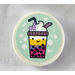 LEGO Tile 3 x 3 Round with Bubble Tea with Cream and Straw Sticker (67095)